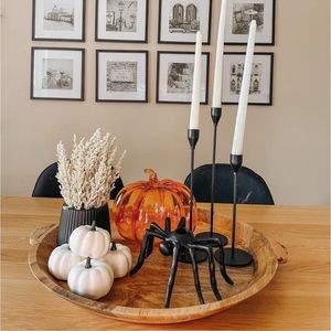 Oversize Carved Wood Tray hearth & hand with magnolia